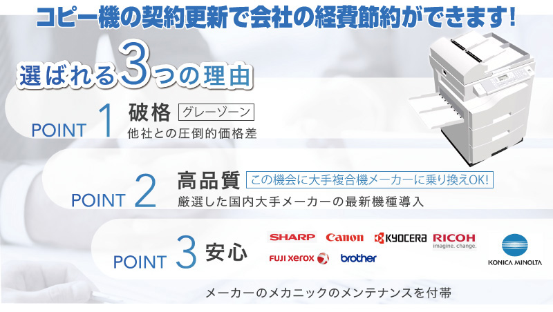 コピー機の契約更新で経費節約